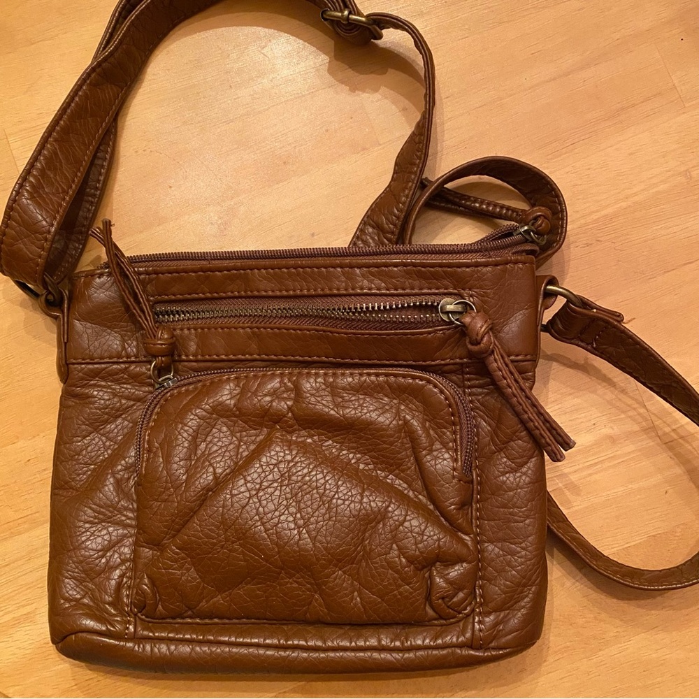 BUENO Tan Soft Leather Crossbody Bag